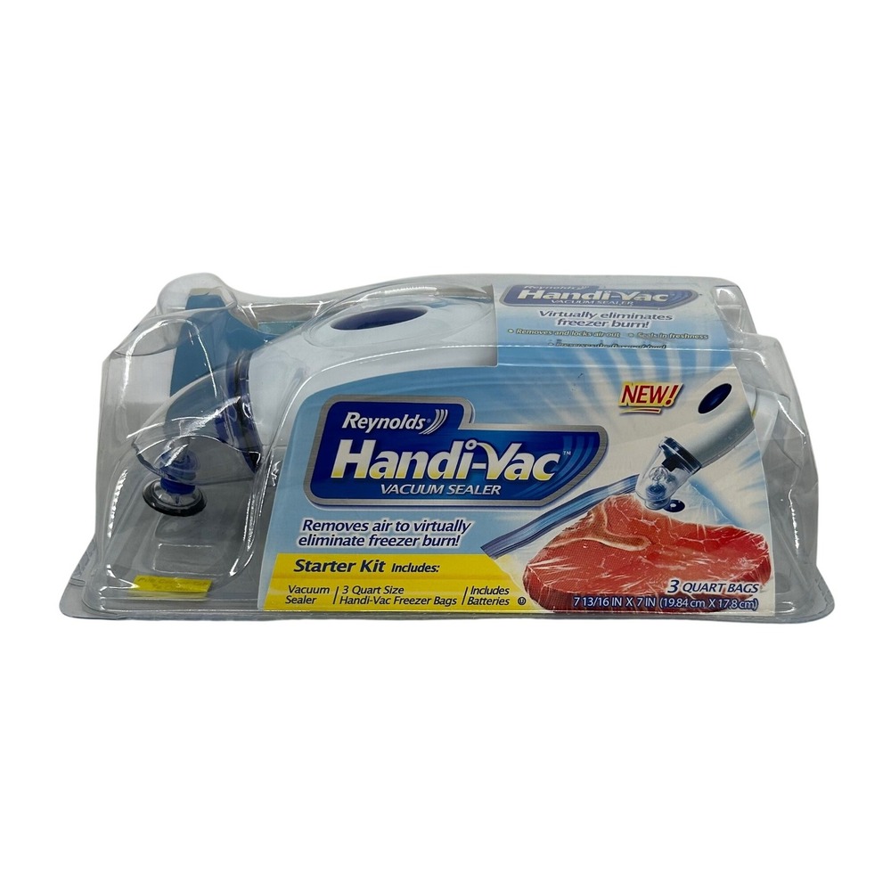 Reynolds Handi-Vac Vacuum Sealer Starter Kit Handheld Food Sealer Blue White NEW